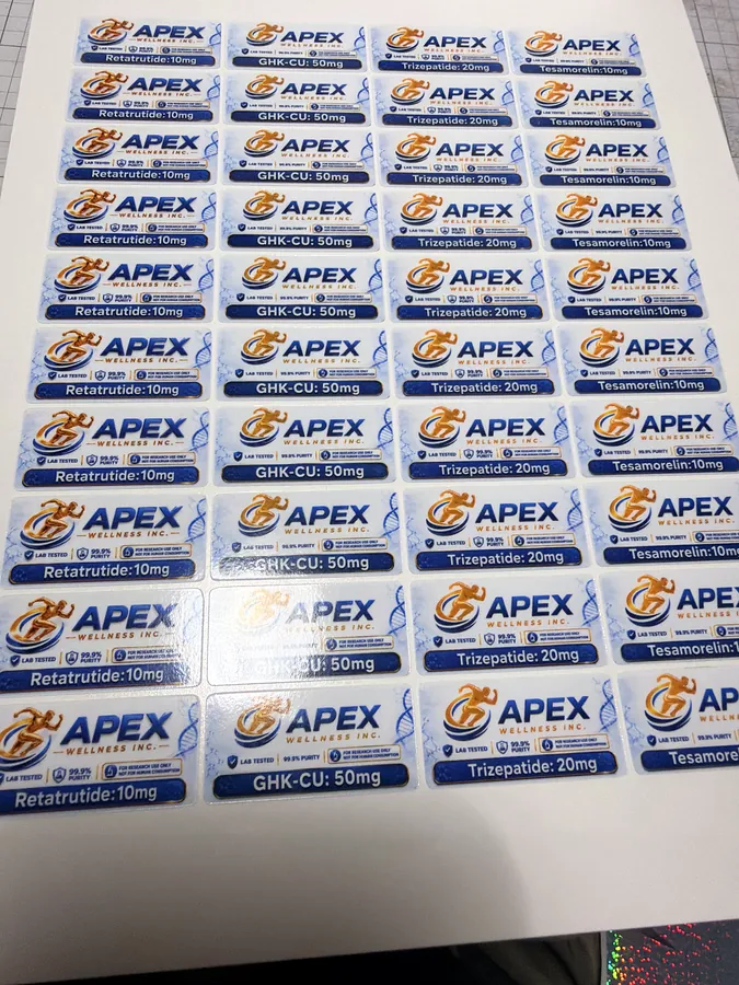 APEX gloss label sheets