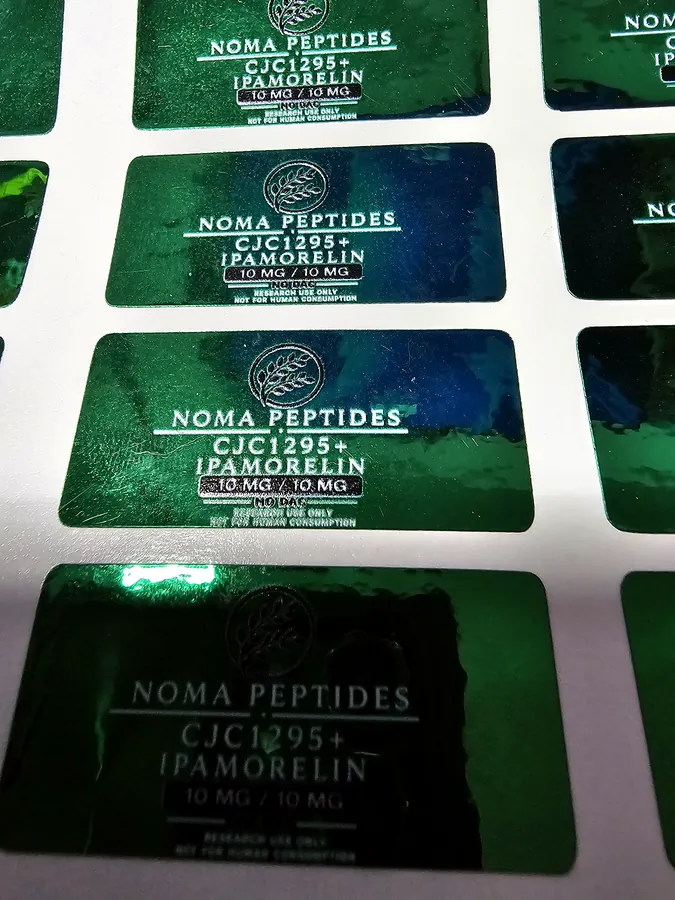 Noma green metallic labels