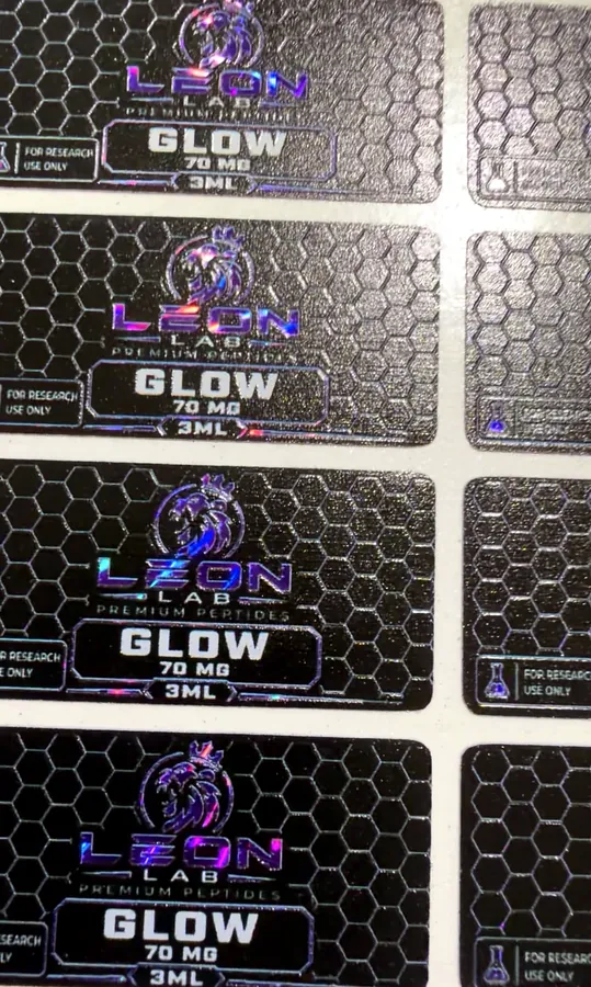 Glow labels on holo