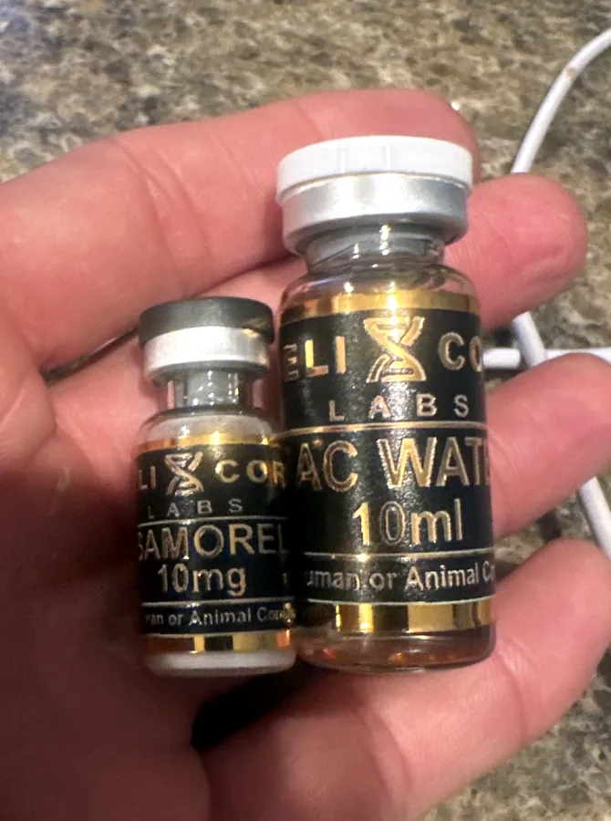 Gold Helixcore vials in hand