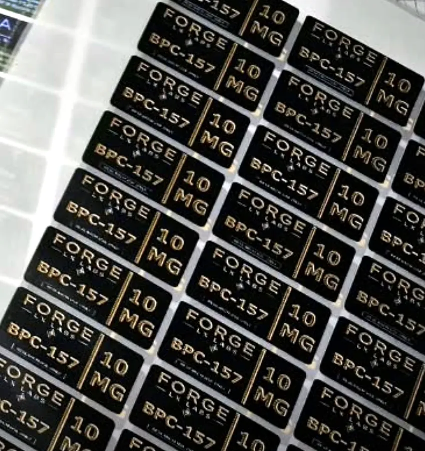 Black & gold BPC-157 sheet