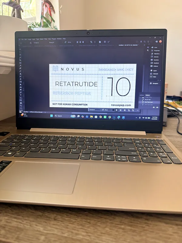 Label design on screen
