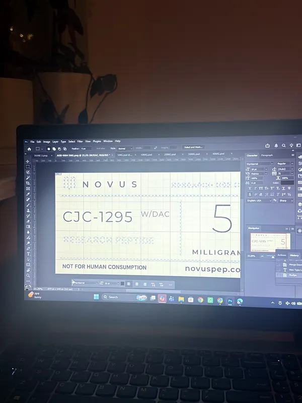 Label design on screen
